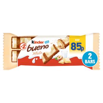 Kinder 2 Milk and Hazelnuts Bueno White 39g