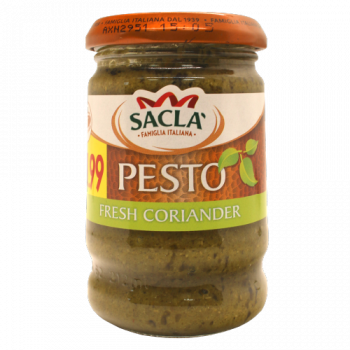 Sacla' Pesto Fresh Coriander 190g PM £1.99 