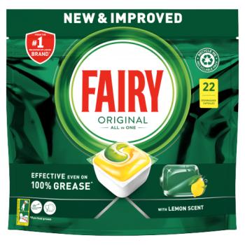 Fairy Original All In One Dishwasher Tablets Lemon, 22 Capsules
