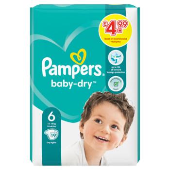 Pampers Baby-dry Size 5, 23 Nappies, 11-16kg, Carry Pack