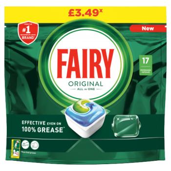 Fairy Original All In One Dishwasher Tablets, 17 Tablets