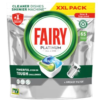 Fairy Platinum All In One Dishwasher Tablets Regular, 65 Tablets
