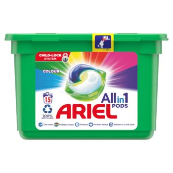 Ariel All-in-1 Pods, Washing Liquid Capsules Colour 15 Washes