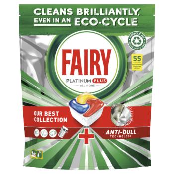 Fairy Platinum Plus All In One Dishwasher Tablets Lemon, 55 Capsules