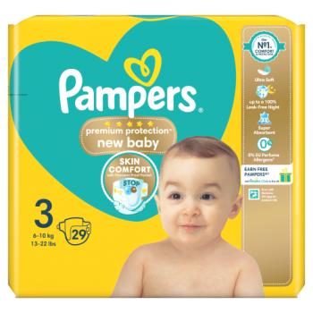 Pampers Premium Protection New Baby Size 3, 29 Nappies, 6kg-10kg, Carry Pack