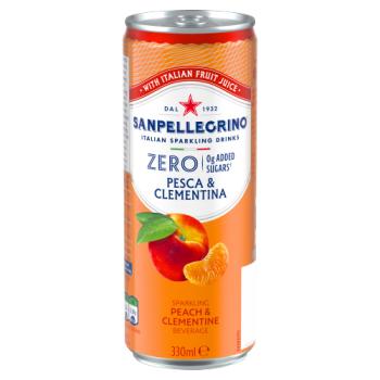 Sanpellegrino Zero Peach & Clementine Beverage Italian Sparkling Drinks 330ml