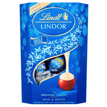 Lindt LINDOR Milk & White Chocolate Truffles Box 200g