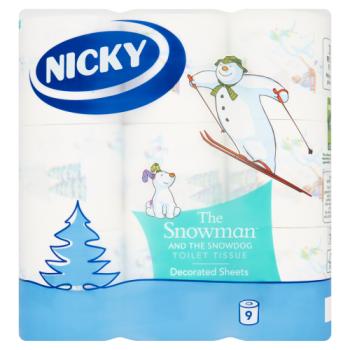 Nicky The Snowman and The Snowdog Toilet Tissue 9 Rolls