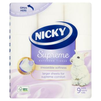 Nicky Supreme Bathroom Tissue 9 Extra Luxury Rolls