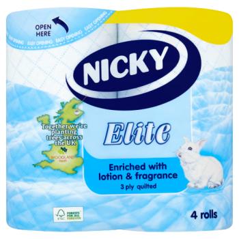 Nicky Elite 3 Ply Quilted 4 Rolls