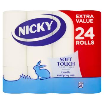 Nicky Soft Touch Toilet Tissue 24 Rolls