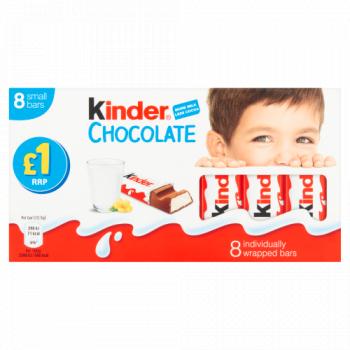 Kinder Chocolate Small Bars PMP Multipack 8 x 12.5g (100g)