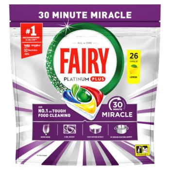 Fairy 30 Minute Miracle Platinum Plus Dishwasher Tablets, 26 Capsules