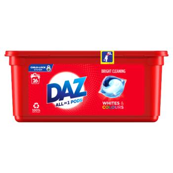 Daz All-in-1 Pods Washing Liquid Capsules Whites & Colours, 26 Washes