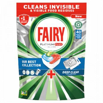 Fairy Platinum Plus All In One Dishwasher Tablets Deep Clean, 40 Tablets