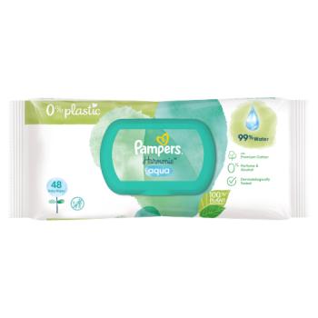 Pampers Harmonie Aqua Baby Wipes Plastic Free 1 Pack = 48 Baby Wet Wipes