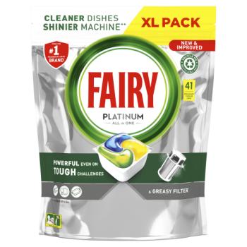 Fairy Platinum All In One Dishwasher Tablets Lemon, 41 Capsules