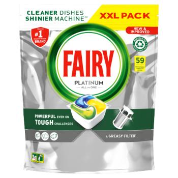 Fairy Platinum All In One Dishwasher Tablets Lemon, 59 Capsules