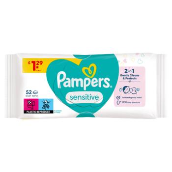 Pampers Sensitive Baby Wipes 1 Pack of 52 Wipes = 52 Baby Wet Wipes