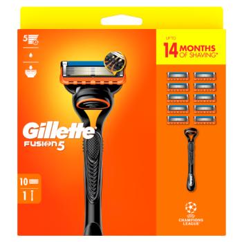 Gillette Fusion5 Razor for Men, 1 Gillette Razor, 10 Blade Refills