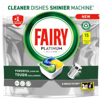 Fairy Platinum All In One Dishwasher Tablets Lemon, 15 Tablets