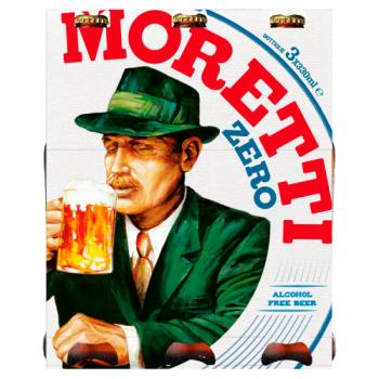 Birra Moretti Zero Alcohol-Free Beer 3 x 330ml Bottle