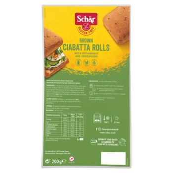 Schär Gluten-Free Brown Ciabatta Rolls 200g