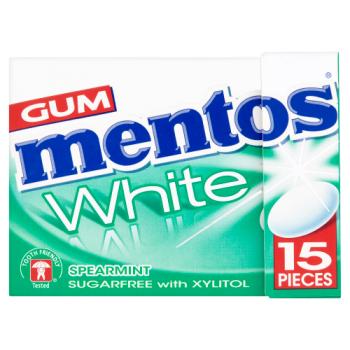 Mentos Gum White Sugar Free Spearmint 15 Pieces