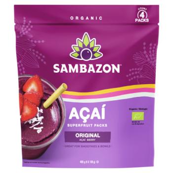 Sambazon Organic Original Açaí Berry 4 x 100g (400g)