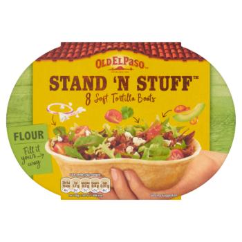 Old El Paso Stand 'N Stuff 8 Soft Tortilla Boats Flour 193g