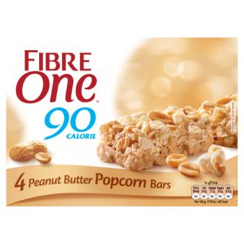 Fibre One 90 Calorie Peanut Butter High Fibre Popcorn Bars 4x21g