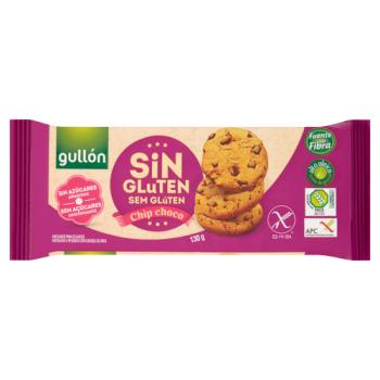 Gullón Chip Choco Sugar Free and Gluten Free Cookies with Pieces of Chocolate 130 g