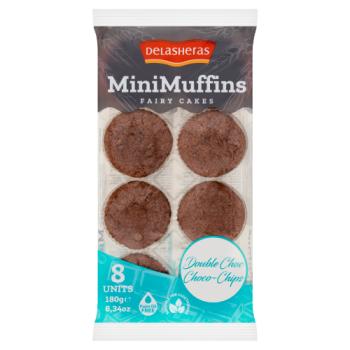Delasheras 8 Mini-Muffins Double Choc Choco-Chips Fairy Cakes 180g