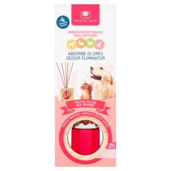 Cristalinas Pet Odour Eliminating Reed Diffuser Red Berries 30ml
