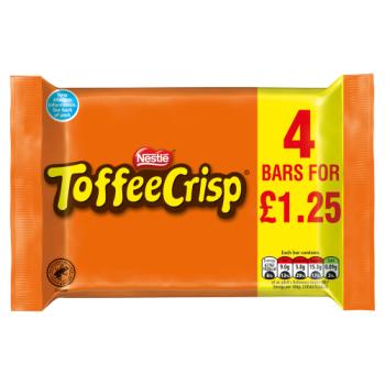 Toffee Crisp Milk Chocolate Bar Multipack 31g 4 Pack PMP £1.25