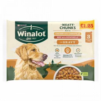 Winalot Chicken & Beef in Gravy 3 x 100g (300g)