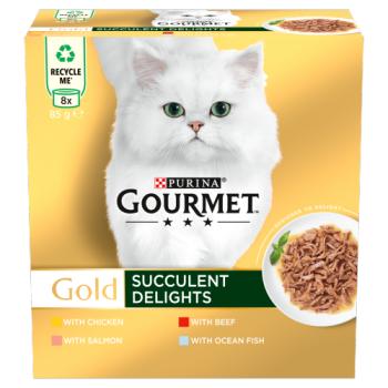 GOURMET Gold Succulent Delights Wet Cat Food 8x85g
