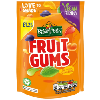 Rowntree's Fruit Gums Vegan Friendly Sweets Sharing Bag 120g PMP £1.25