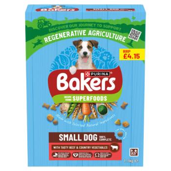 BAKERS Superfoods Small Dog Beef Dry Dog Food 1.1kg PMP