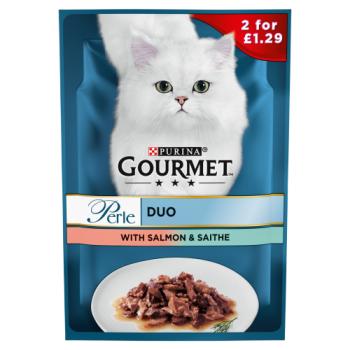 GOURMET Perle Mini Fillets in Gravy Salmon Wet Cat Food 85g PMP