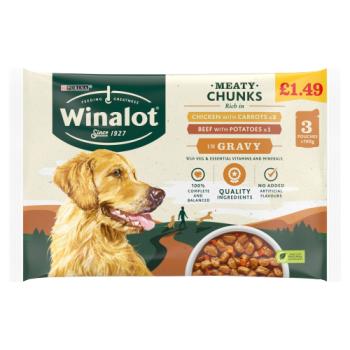 Winalot Meaty Chunks in Gravy 3 x 100g (300g)