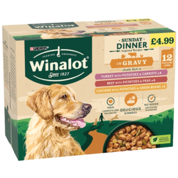 WINALOT Sunday Dinner Mixed in Gravy Wet Dog Food 12 x 100g PMP £4.99