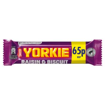 Yorkie Raisin & Biscuit Milk Chocolate Bar 44g PMP 65p