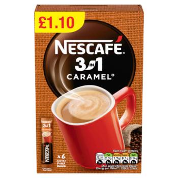 Nescafe 3in1 Caramel Instant Coffee 6 x 16g Sachets PMP £1.10