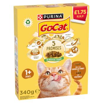 Go-Cat with a Tasty Chicken and Turkey Mix with Vegetables 1+ Years 340g