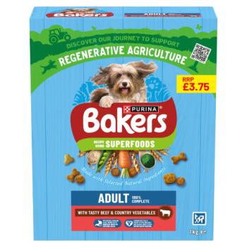 BAKERS Superfoods Beef with Vegetables Dry Dog Food 1kg PMP