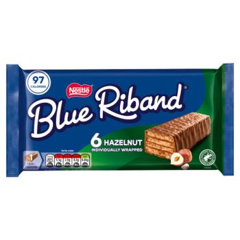 Blue Riband Milk Chocolate Hazelnut Wafer Biscuit Bar 6 Pack Multipack 108g