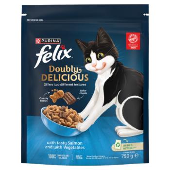 FELIX Doubly Delicious Salmon & Veg Dry Cat Food 750g