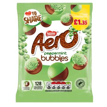 Aero Bubbles Peppermint Chocolate Sharing Bag 80g PMP £1.35