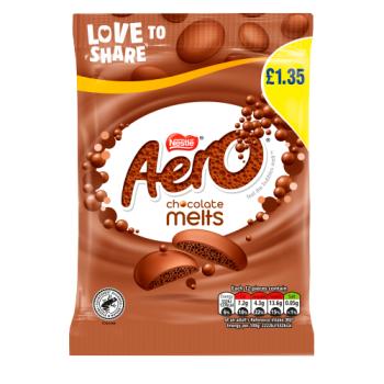 Aero Melts Milk Chocolate Sharing Bag 80g PMP £1.35